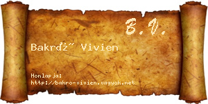Bakró Vivien névjegykártya